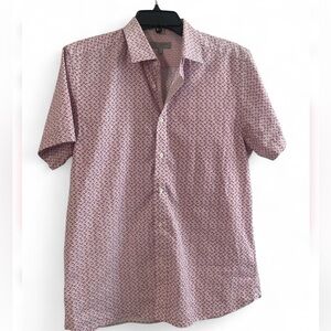 Ted Baker Micro Geo Print Slim Short Sleeve Shirt